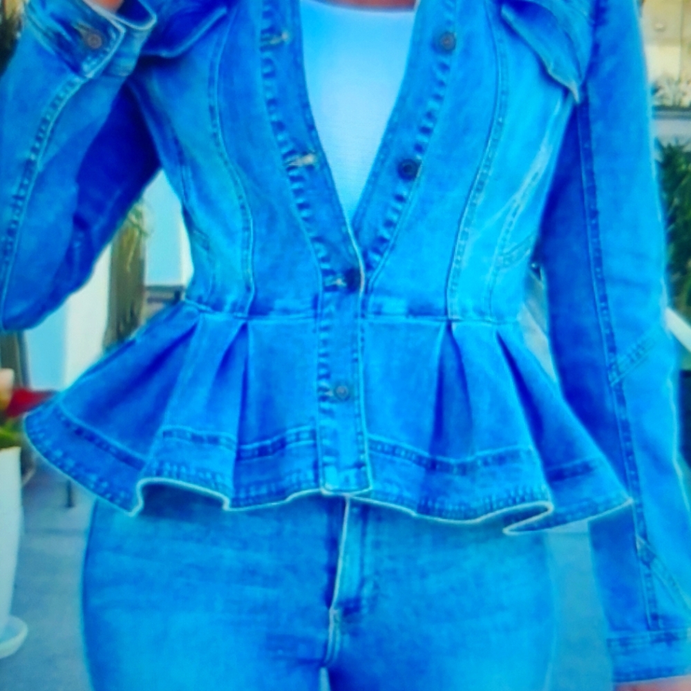 Peplum Blue Jean Jacket